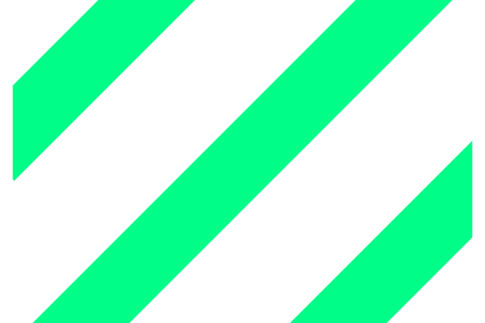 Image of Three Electric Green Diagonal Lines